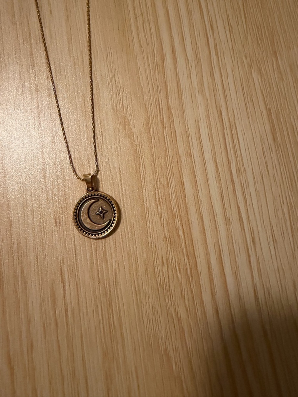Alex and Ani Gold Crescent Moon & Star Medallion Necklace